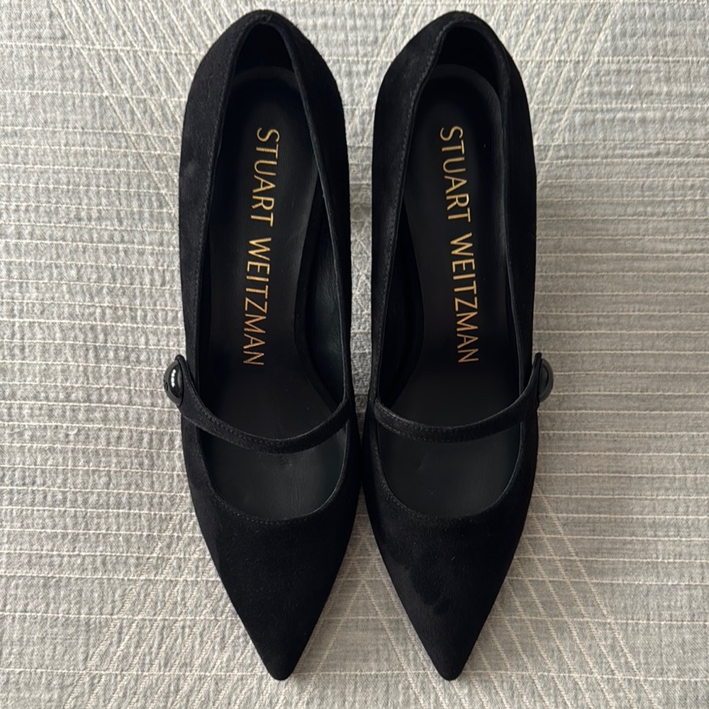 Stuart Weitzman Black Pointed Toe Heels